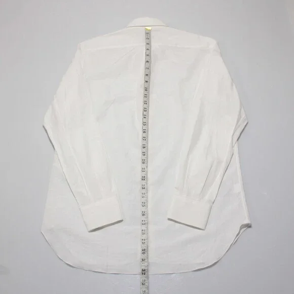 Luciano Barbera NWT Casual Button Down Shirt Size M in White Cotton & Linen